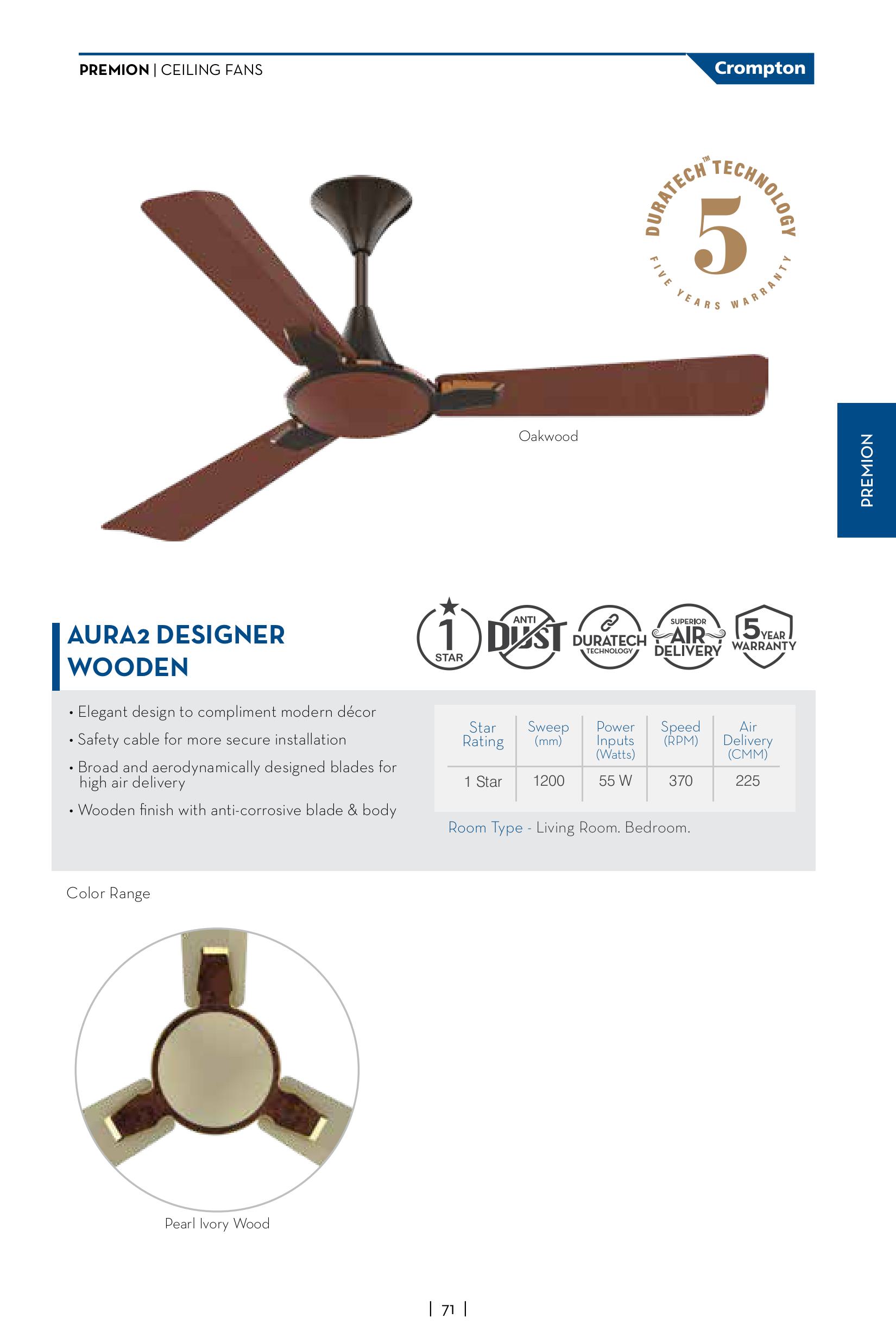 Crompton Aura2 Designer Wooden